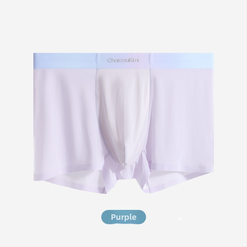 Boxeri bărbați din ice silk, respirabili, antibacterieni, fără cusături, talie medie