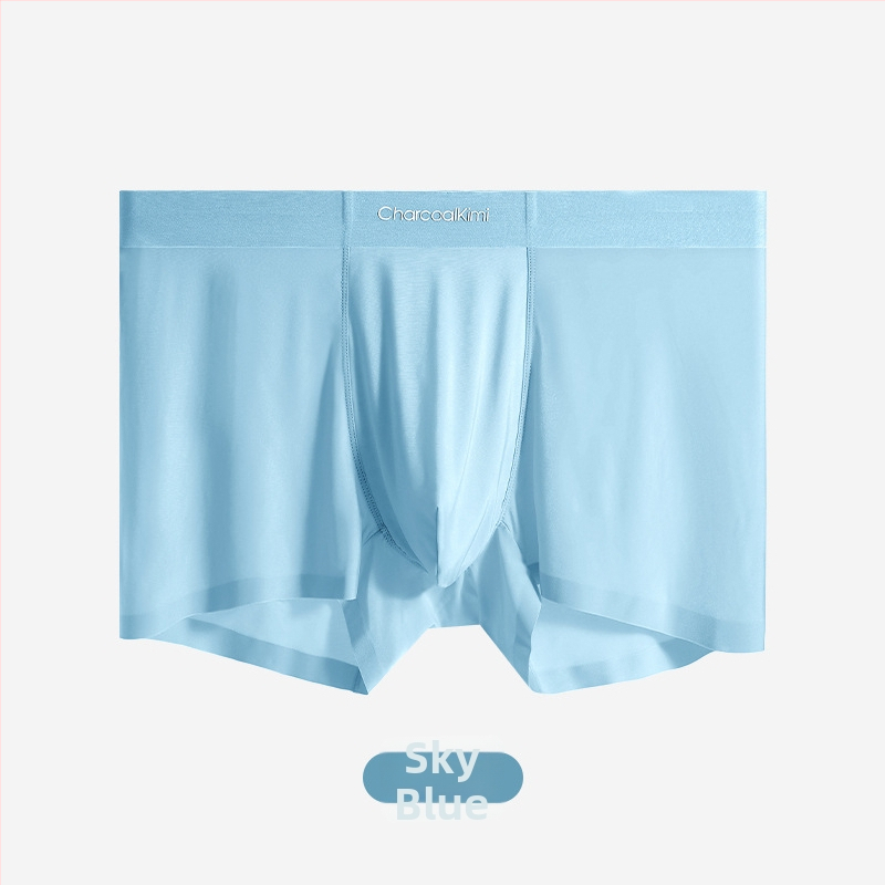 Boxeri bărbați din ice silk, respirabili, antibacterieni, fără cusături, talie medie