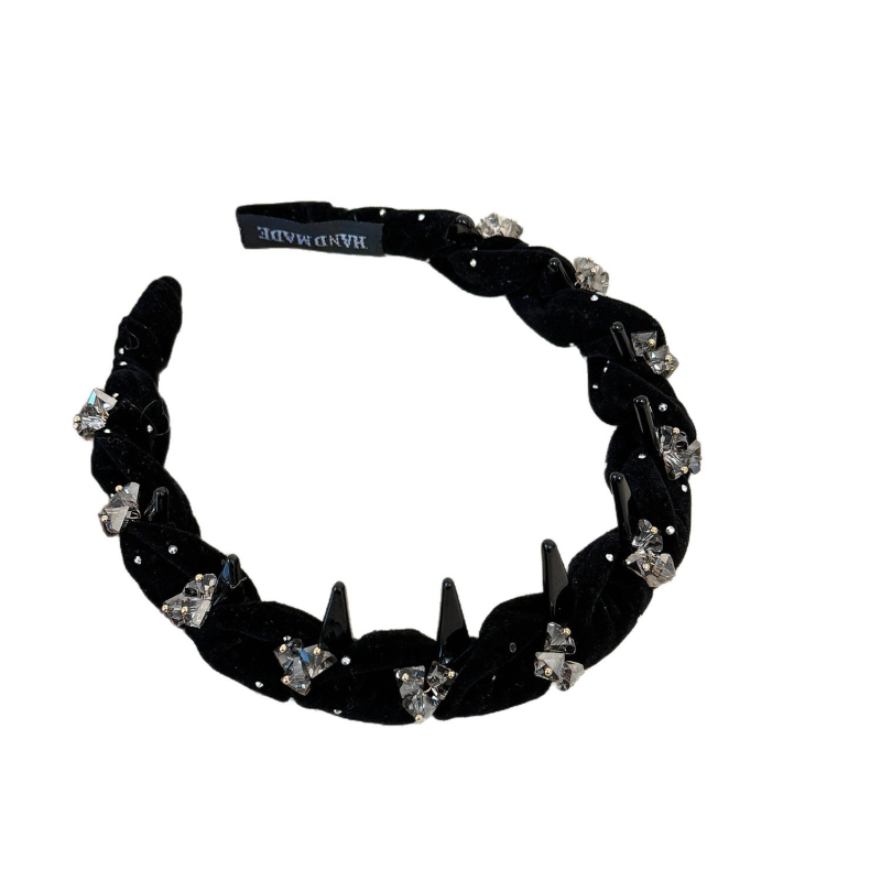 Luxus bársonyos fejpánt magas koronával nőknek, őszi–téli 2024, kézzel készített; anyag: kevert anyagok; eredet: Yiwu; fejfedő