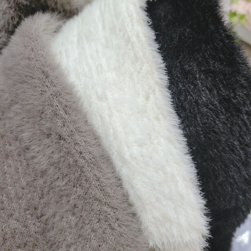 Cardigan lung de toamnă din chenille, V-decolteu, grosime medie, tricot pentru femei