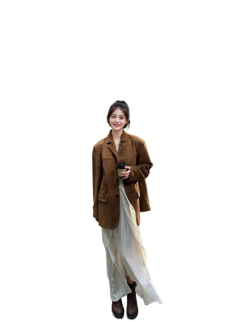 Női velúr-blézer, kosztüm-nyakkal, egy soros gombos zárás, egyenes szabás