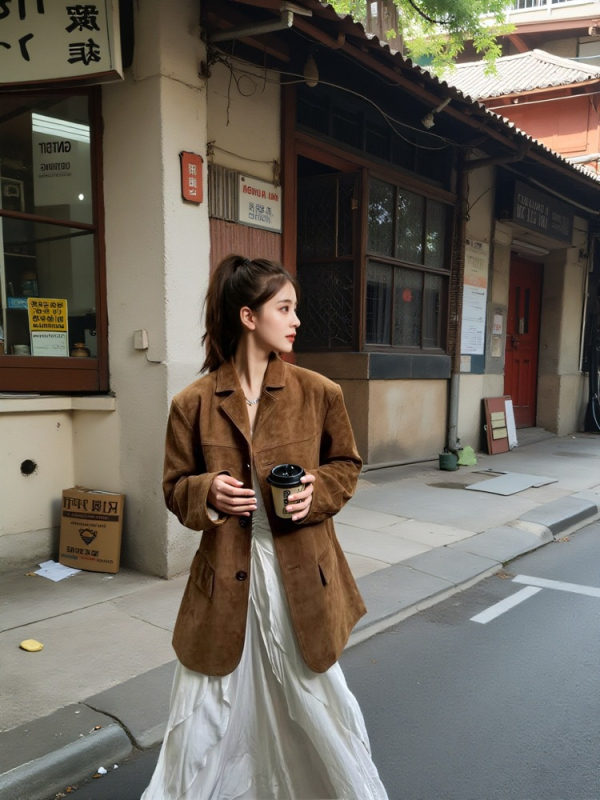 Női velúr-blézer, kosztüm-nyakkal, egy soros gombos zárás, egyenes szabás