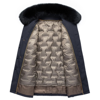 Muška jakna za jesen-zimu s odvojivom unutarnjom postavom i krznenim ovratnikom — bez kapulje, 95% poliestera, mješavina kemijskih vlakana, tri vrste podstava