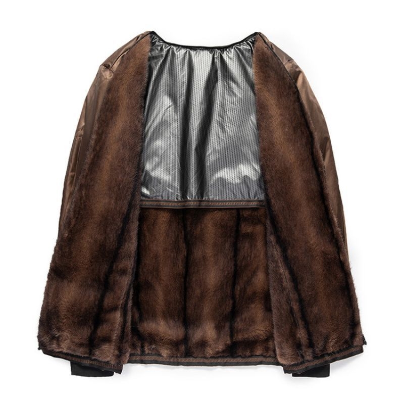 Muška jakna za jesen-zimu s odvojivom unutarnjom postavom i krznenim ovratnikom — bez kapulje, 95% poliestera, mješavina kemijskih vlakana, tri vrste podstava