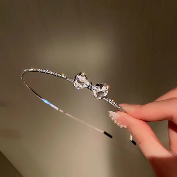 Kristályos rhinestone hajpánt, Autonomy márka, gyémántos felület, 2024 tavasz, Japán–Koreai stílus, friss és édes megjelenés