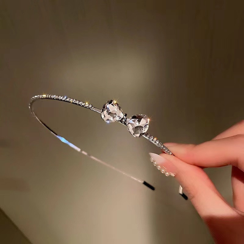 Kristályos rhinestone hajpánt, Autonomy márka, gyémántos felület, 2024 tavasz, Japán–Koreai stílus, friss és édes megjelenés