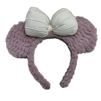 Fejfedő plüss anyagból, 3D masni, kézzel készült, uniszex, rajzfilmszerű stílus