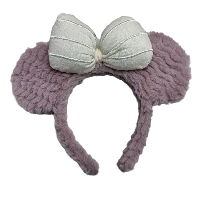 Fejfedő plüss anyagból, 3D masni, kézzel készült, uniszex, rajzfilmszerű stílus