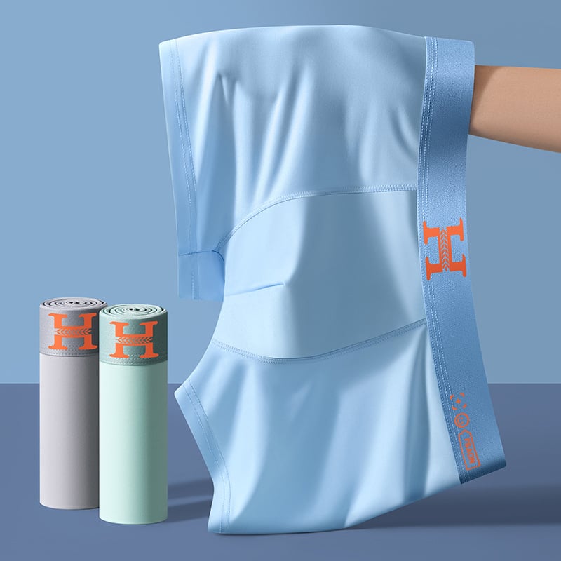 Chiloți funcționali magnetici pentru bărbați – aerisiți, fără cusături, boxer scurt talie medie, poliester cu căptușeală din bumbac