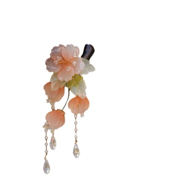 Clip de păr disc – accesorii cu floare, stil național, personalizabil; Material: sticlă/glazură; Potrivit pentru nunți, zile de naștere, festivaluri