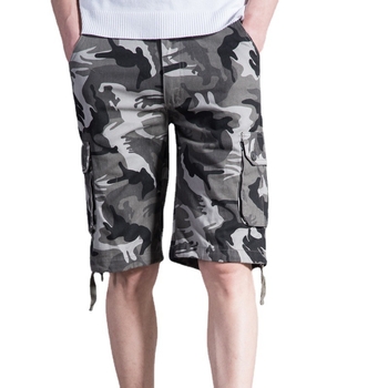 Kamuflažni cargo šorc, srednji pojas, polu-dužina, ravni kroj, višestruki džepovi, pamuk