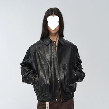 Jachetă din piele de miel cu guler rever, croială în formă A, stil Royal Sister, primăvara 2025