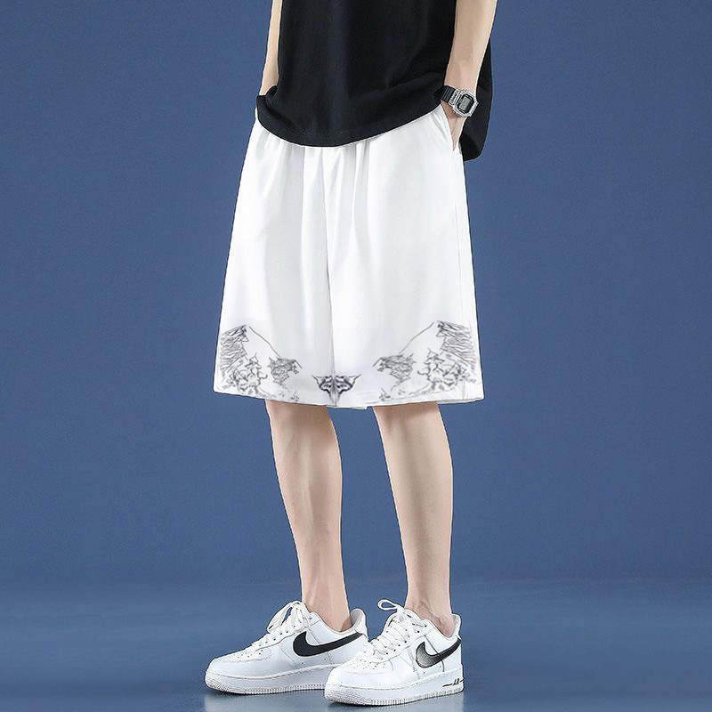 Muške šorce Ice Silk – pet-četvrtine dužine, ravni kroj, elastični, ljetni ležerni, 95% viskoza