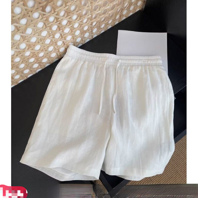 Muške lanene kratke hlače, ravni kroj, mikroelastične, ljeto