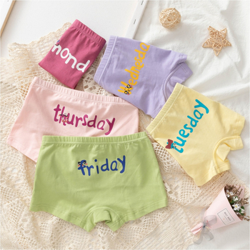 Dječje boxerice za djevojčice od pamuka s cartoon uzorkom, combed pamuk, A razina, 95% pamuk, Xikou, za uzrast 3–8 godina (visina 100–140 cm)