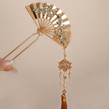 Etnički stil ručno izrađena spona za kosu od legure s resicama – vjenčani dodatak za kosu, qi-pao stil, ljeto 2025