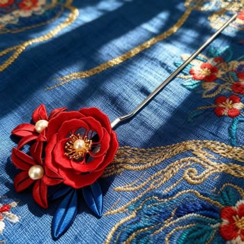 Štipaljka za kosu s motivom cvijeća, ručna izrada, antički stil, cvjetna dekoracija, mogućnost prilagođavanja