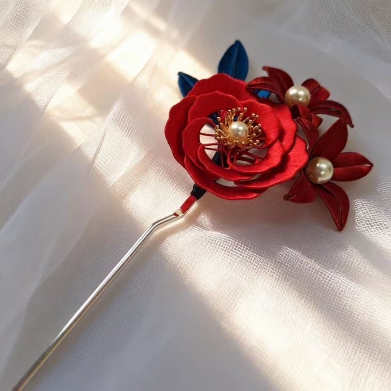 Štipaljka za kosu s motivom cvijeća, ručna izrada, antički stil, cvjetna dekoracija, mogućnost prilagođavanja