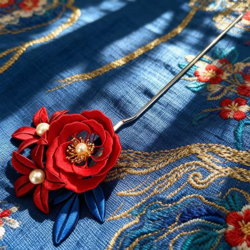 Štipaljka za kosu s motivom cvijeća, ručna izrada, antički stil, cvjetna dekoracija, mogućnost prilagođavanja