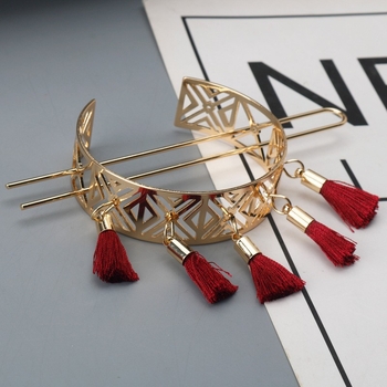 TLZY Vintage kopča za kosu s geometrijskim cvjetnim prozračnim dizajnom, legura, U‑oblik