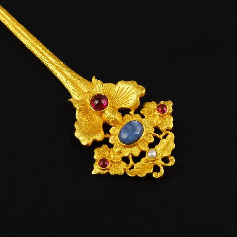 Metalna ukosnica za kosu u stilu Hanfu, oblik cvijeta, elektroplatirana, pogodna za vjenčanje