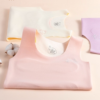 Termalni prsluk za djevojčice 7–12 godina, dvostruki sloj od poliester materijala, samozagrijavanje, s fiksnim jastučićima za prsni koš