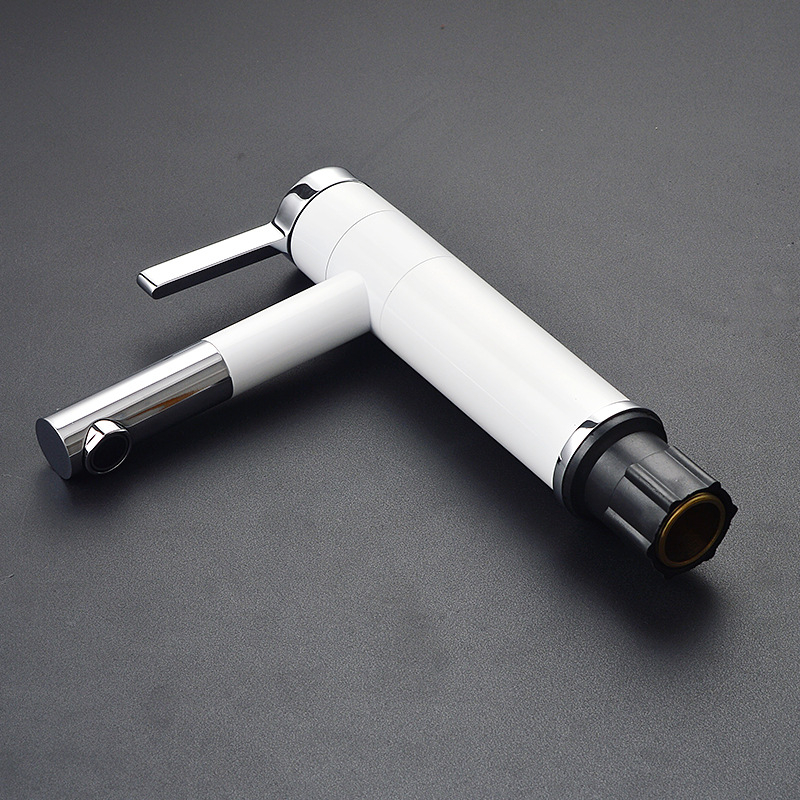 Bakreni slavine za umivaonik, topla i hladna voda, keramički patron, pločni montažni, završna obrada pečenim lakom