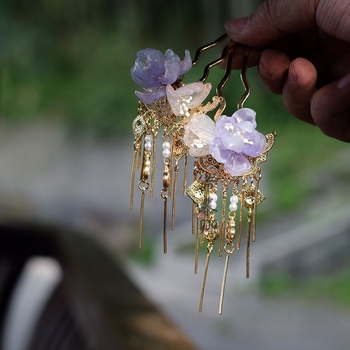 Ručna štipaljka za kosu kapkovitog oblika od staklene glazure, prirodni unisex stil