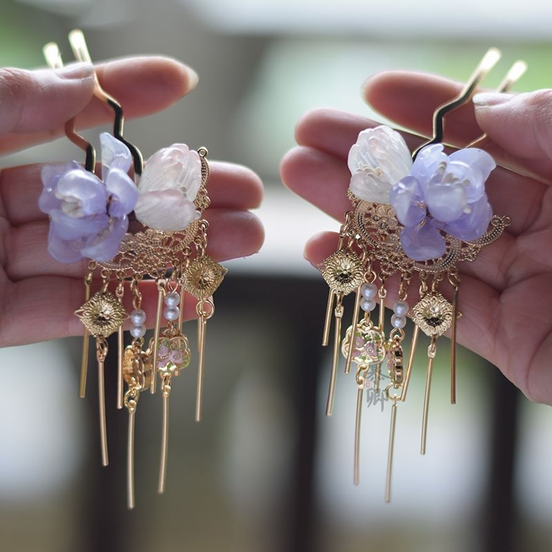 Ručna štipaljka za kosu kapkovitog oblika od staklene glazure, prirodni unisex stil