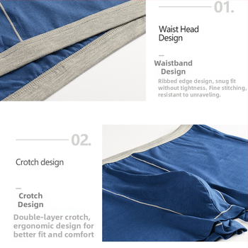 Boxeri bărbați talie înaltă, 95% bumbac, țesătură tricotată 40s, model monocrom