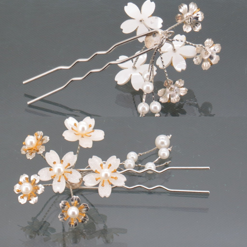 Vjenčana gumica za kosu u obliku U, ručno izrađene latice i perlama, cvjetna češalj (Materijal: Akril; Stil: Nacionalni vjetar; Stilizacija: Cvijeće; Izdržljivost: Nije lako slomiti; Kategorija: Dodaci za kosu)