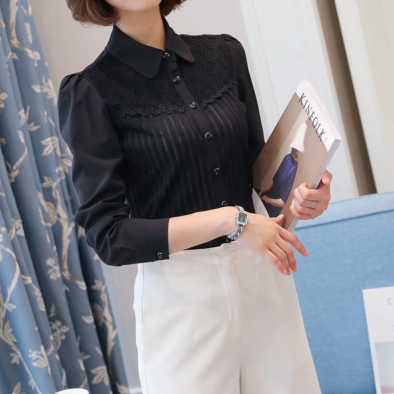 Ženska košulja s dugim rukavima, uski kroj, jednobojni uzorak, smjesa poliester/acetat sa spandeksom, ovratnik s reverom, kopčanje na jedan red