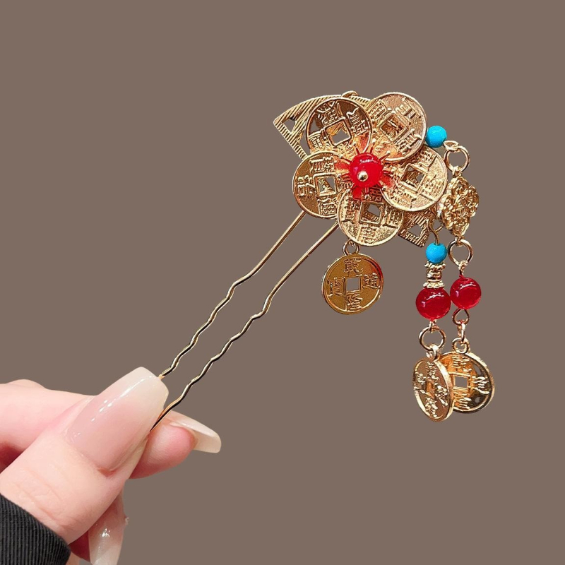 Kopča za kosu u novokineskom stilu – legura, elektroplatiranje, model J1321, dizajn Tassel