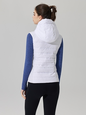 Γυναικείο γιλέκο με πούπουλα για υπαίθρια γιόγκα, ελαφρύ και ζεστό, γέμισμα από πάπια, ύφασμα μίγμα καννάβης-λινού 70%, επένδυση από βαμβάκι, για χειμώνα και φθινόπωρο