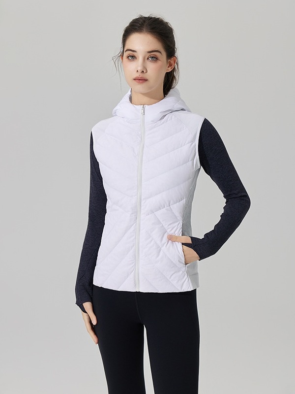 Γυναικείο γιλέκο με πούπουλα για υπαίθρια γιόγκα, ελαφρύ και ζεστό, γέμισμα από πάπια, ύφασμα μίγμα καννάβης-λινού 70%, επένδυση από βαμβάκι, για χειμώνα και φθινόπωρο