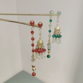 Vintage metalna igla za kosu s geometrijskim resicama, ručno izrađena, prilagodljiva, pojedinačno pakirana