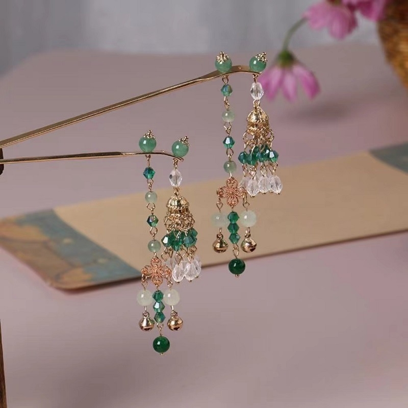 Vintage metalna igla za kosu s geometrijskim resicama, ručno izrađena, prilagodljiva, pojedinačno pakirana