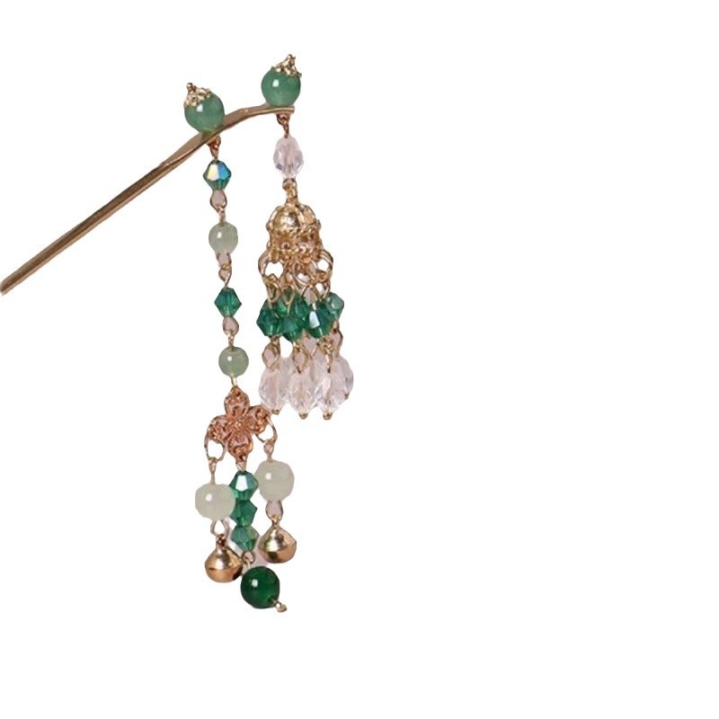 Vintage metalna igla za kosu s geometrijskim resicama, ručno izrađena, prilagodljiva, pojedinačno pakirana