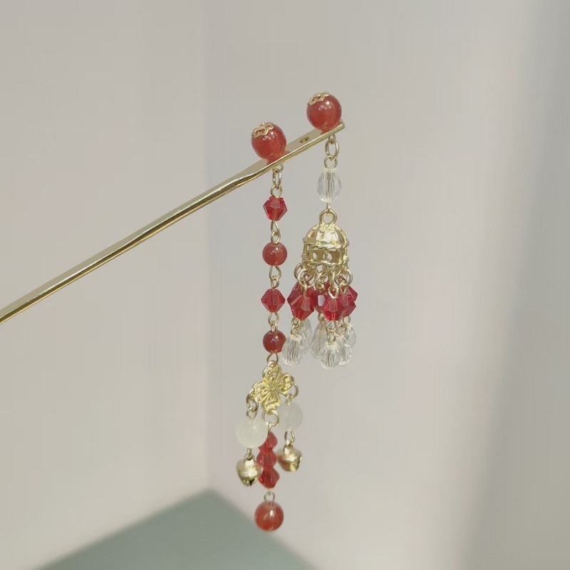 Vintage metalna igla za kosu s geometrijskim resicama, ručno izrađena, prilagodljiva, pojedinačno pakirana