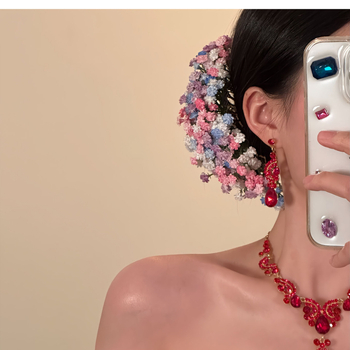 Igla za kosu s cvjetnim motivom, korejski stil, mješavina materijala, podrijetlo Yiwu, zima 2025