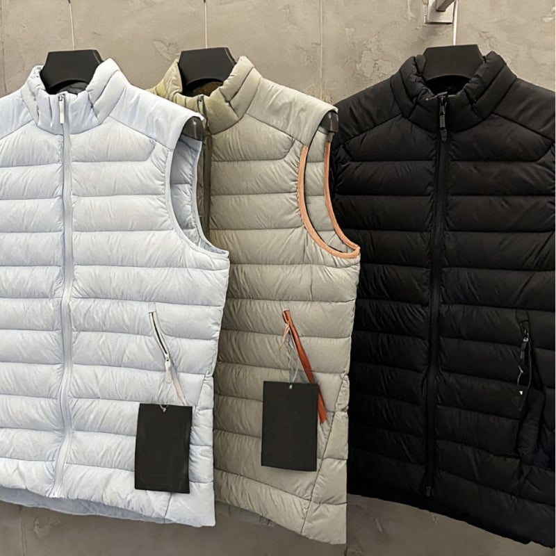 Χειμερινό Γιλέκο από Πούπουλα Χήνας, χωρίς Μανίκια, με Ψηλό Γιακά, Μονόχρωμο, Casual (Υλικό: Nylon 66; Επένδυση: Ακρυλικό Ύφασμα; Γέμισμα: Πούπουλα Χήνας; Μοτίβο: Μονόχρωμο)