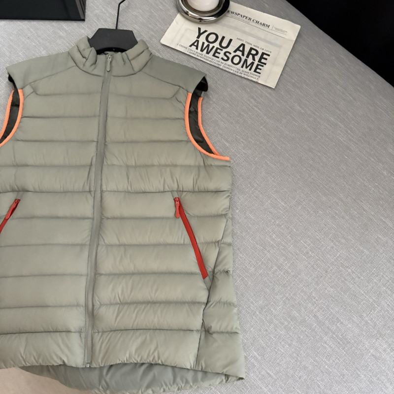 Χειμερινό Γιλέκο από Πούπουλα Χήνας, χωρίς Μανίκια, με Ψηλό Γιακά, Μονόχρωμο, Casual (Υλικό: Nylon 66; Επένδυση: Ακρυλικό Ύφασμα; Γέμισμα: Πούπουλα Χήνας; Μοτίβο: Μονόχρωμο)