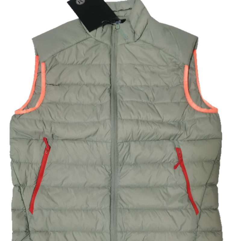 Χειμερινό Γιλέκο από Πούπουλα Χήνας, χωρίς Μανίκια, με Ψηλό Γιακά, Μονόχρωμο, Casual (Υλικό: Nylon 66; Επένδυση: Ακρυλικό Ύφασμα; Γέμισμα: Πούπουλα Χήνας; Μοτίβο: Μονόχρωμο)