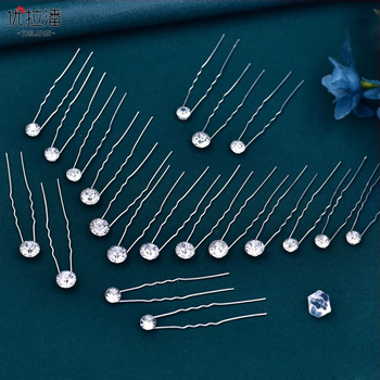 HP535 Clips de păr din aliaj, format U, pentru dreadlocks, cu pietre zirconii, design floral, lucios și elegant