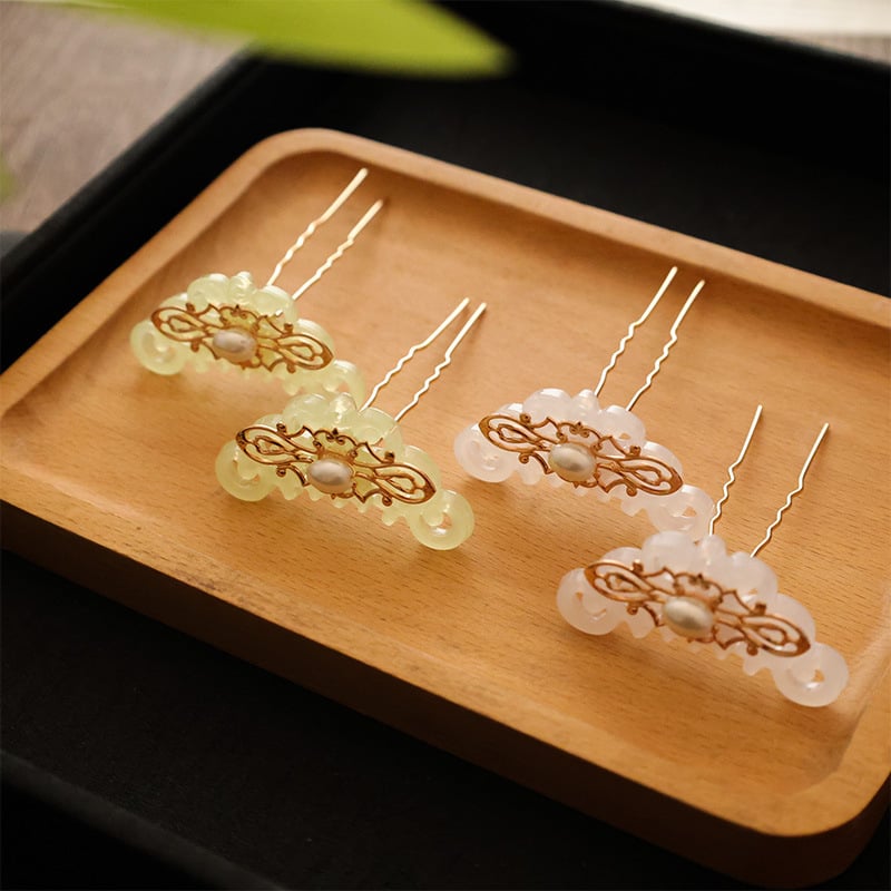 Ac de păr din plastic/rășină, în formă de frunză, stil etnic pentru femei, cod L2135