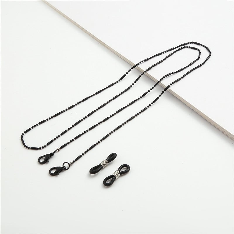 Lanț pentru ochelari în stil nou, șnur pentru ochelari, lanț pentru mască, pandantiv metalic pentru ochelari, curea de gât, lanț multifuncțional cu mărgele anti-pierdere pentru mască