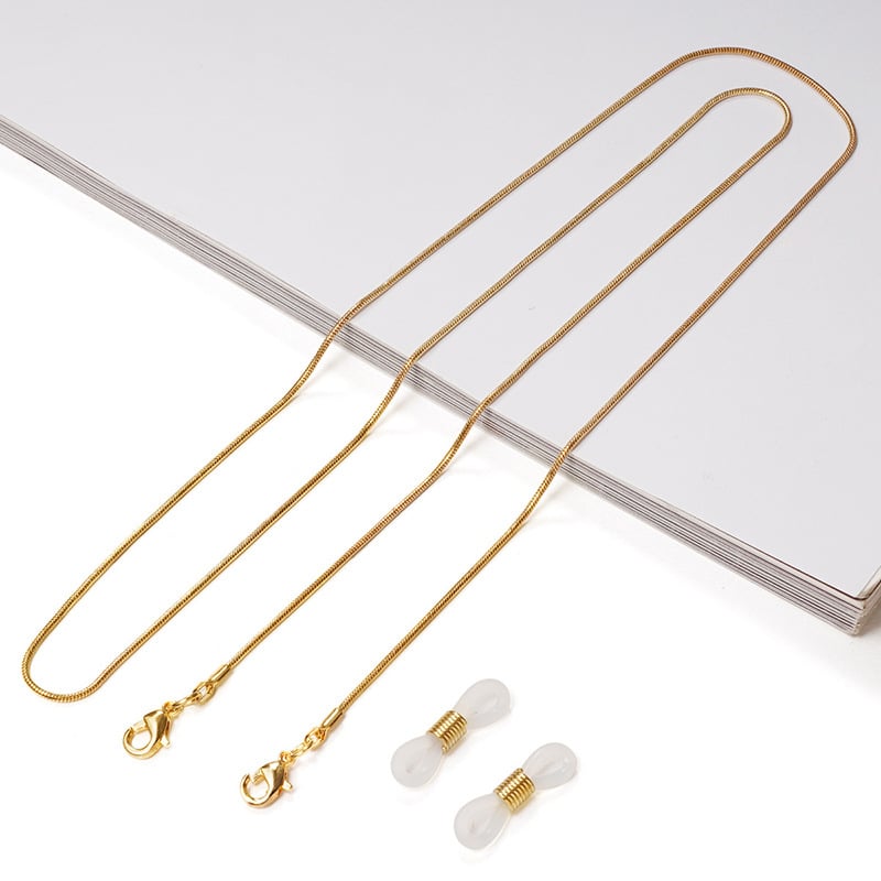 Lanț pentru ochelari în stil nou, șnur pentru ochelari, lanț pentru mască, pandantiv metalic pentru ochelari, curea de gât, lanț multifuncțional cu mărgele anti-pierdere pentru mască