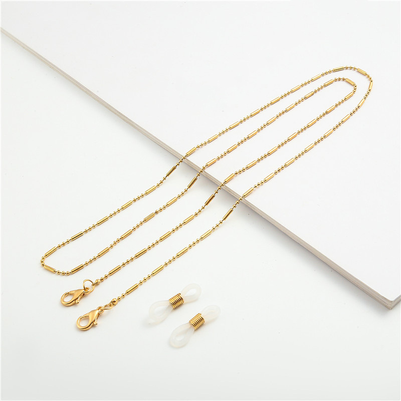 Lanț pentru ochelari în stil nou, șnur pentru ochelari, lanț pentru mască, pandantiv metalic pentru ochelari, curea de gât, lanț multifuncțional cu mărgele anti-pierdere pentru mască