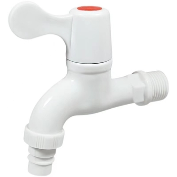 Plastový kohútik na umývadlo, ABS materiál, model 15555, montáž na stenu, keramický ventil s čipom, vhodný pre práčku