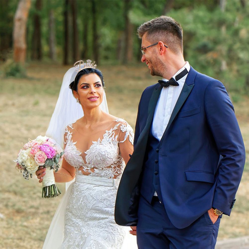 Set za kosu nevjeste s dvostrukim dizajnom, nylon materijal, pogodan za vjenčanja i festivale